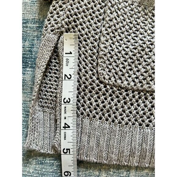 Mudd Gray Loose Knit Open Front Cardigan Women's Small - Picture 6 of 8